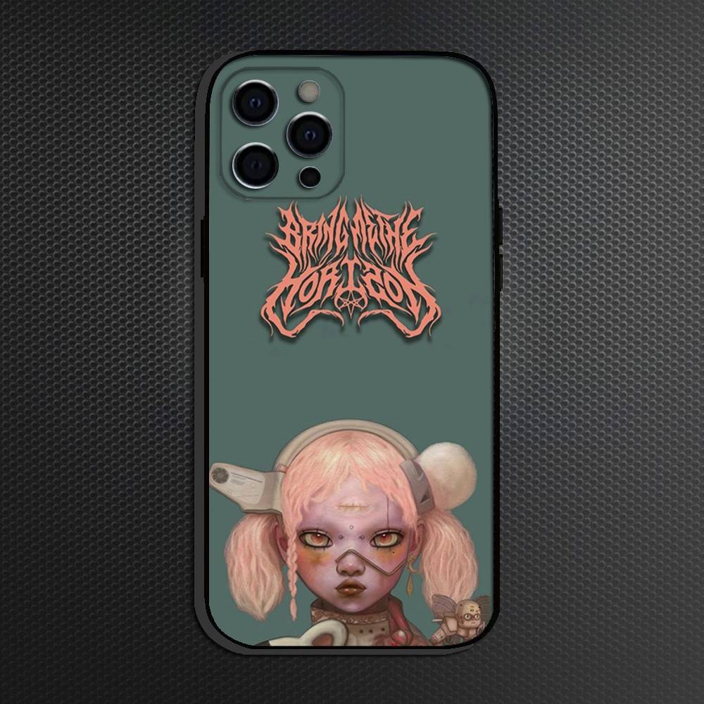 Bring Me The H-Horizons BMTH Phone Case For iPhone 16,15,14,13,12,11 Plus,Pro Max, Soft Silicone Black Cover
