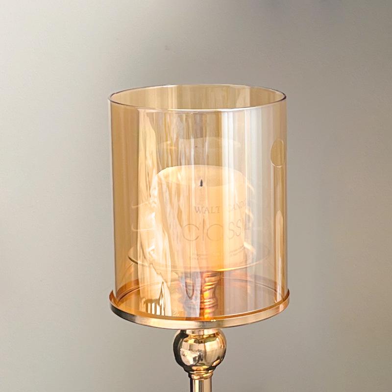Элегантный стеклянный абажур Металлический подсвечник для свадеб