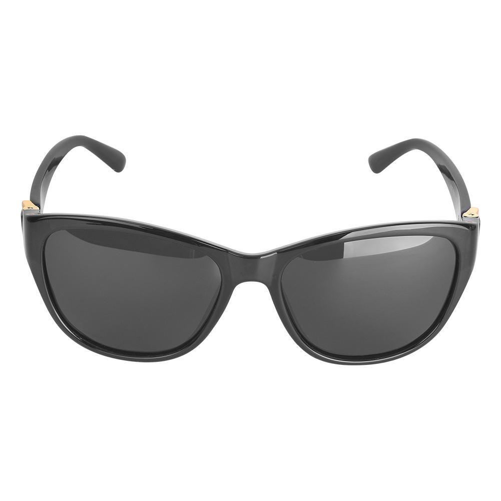 

A572 Metal Classic Stylish Women UV Protection Outdoor Driving Polarized Sunglasses with Sun Glasses Zipper BoxBlack