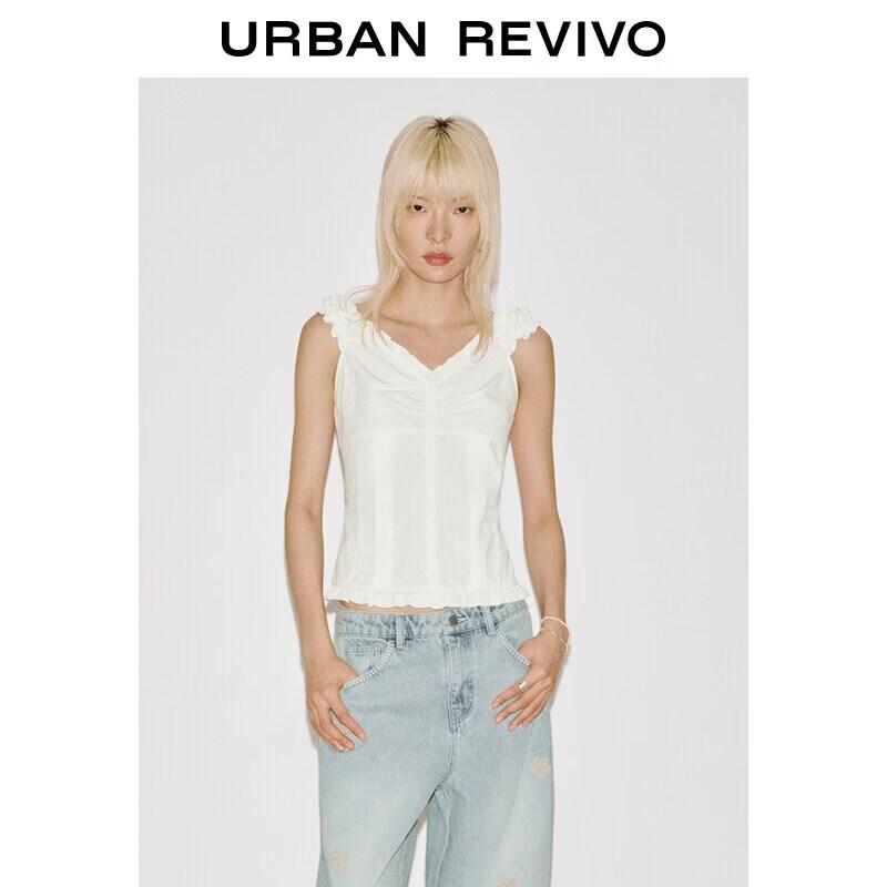 UR 2026 Women s Cotton Pleated Open-Front Shirt XS