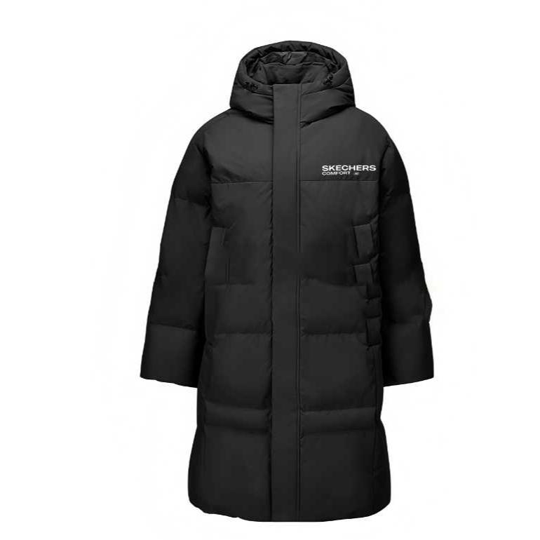 Skechers Sports Alliance Series Hooded Solid Color Zipper Comfortable Down Jacket Unisex Outerwear L425U014-0018 S