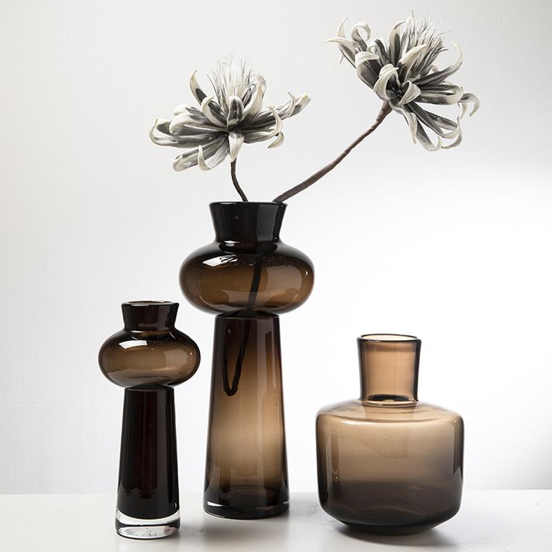 Nordic Home Decor Heavy Glass Vase Living Room Decoration Flower Arrangements Desktop Hydroponic Vase