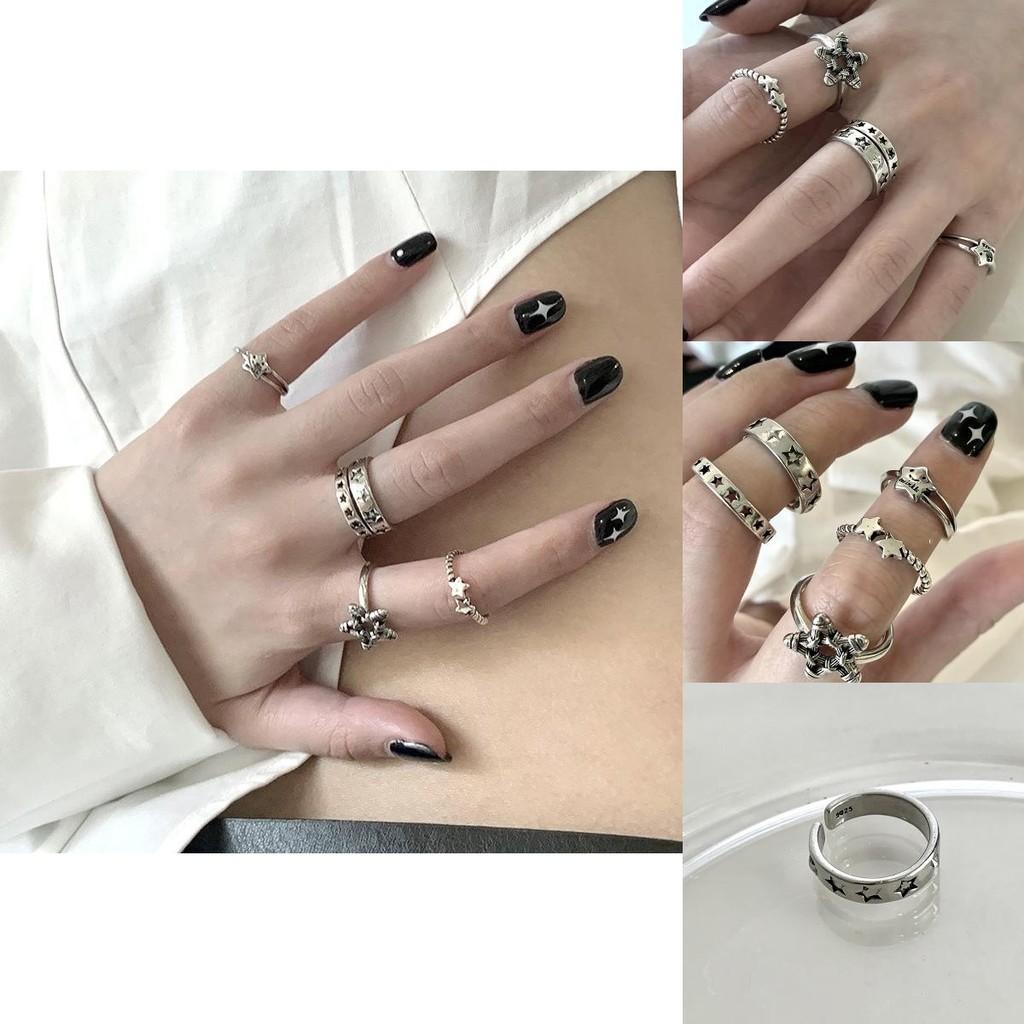 Star Copper Stylish Ring Adjustable For Women Retro Chic And Style Geometric
