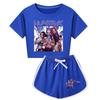 Kids Summer Sport T-Shirt And Shorts 2 Piece Outfit Tracksuit Set Short Sleeve Print Crop Tops With Clothing Set