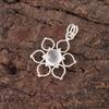 Round Selenite Stone 925 Silver Elegant Ethnic Sisters Day Handcrafted Pendant PP-18-41