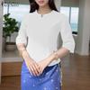 ZANZEA Women Casual V-Neck Solid Color Summer Half Sleeve Blouse