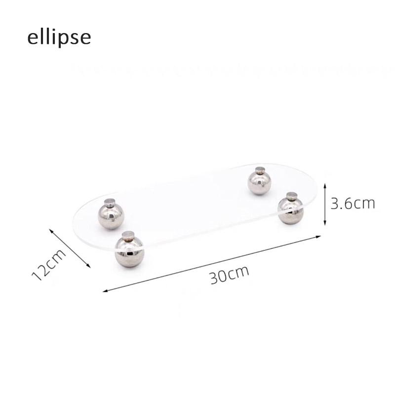Nordic Transparent Acrylic Storage Tray Ornaments Metal Round Foot Desktop Shelf Tray Aromatherapy Sundries Decorative Plate
