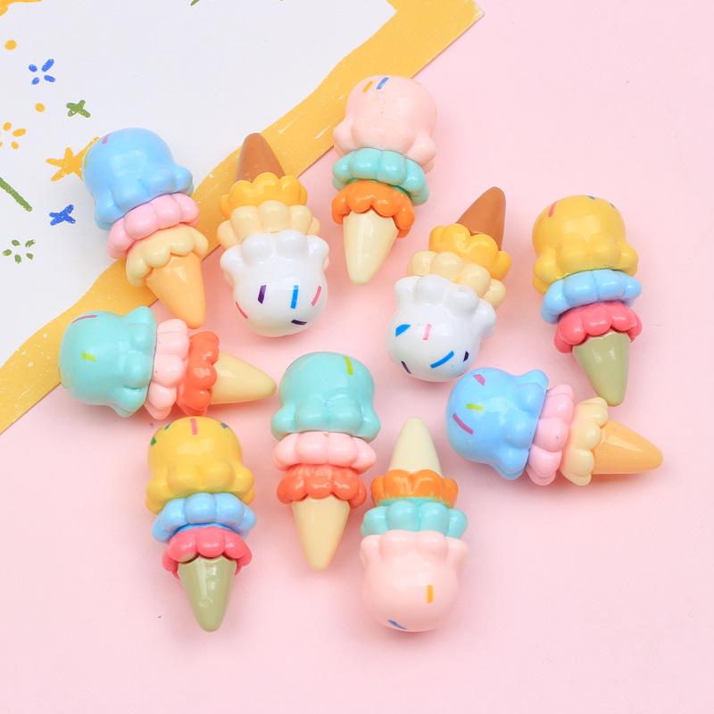 Colorful Ice Cream Resin Hair Clip & Shoe Buckle Jewelry DIY Accessory Set.