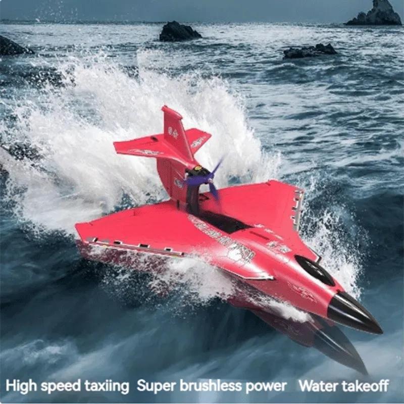 

H650 Raptor Plane Water Land Airplane 65см безщітковий двигун із фіксованим крилом із пінопласту 6CH Водонепроникна модель літака на радіоуправлінні Іграшки для хлопчиків і дорослих чорний