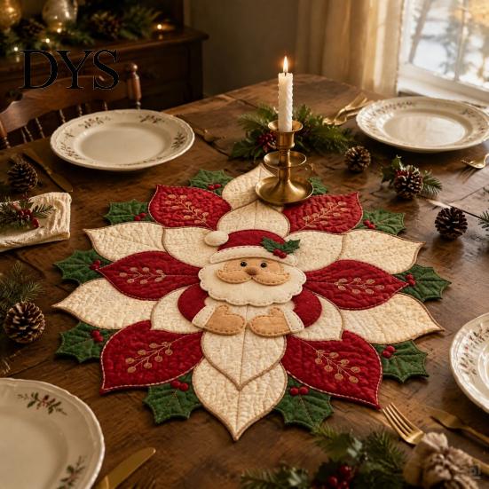 Kit Decorazione Trapuntata di Natale Tessuto Stella di Natale Kit Fai da Te, Patchwork Floreale Cucito Progetti Artigianali Festivi per Adulti Ornamento Fatto a Mano