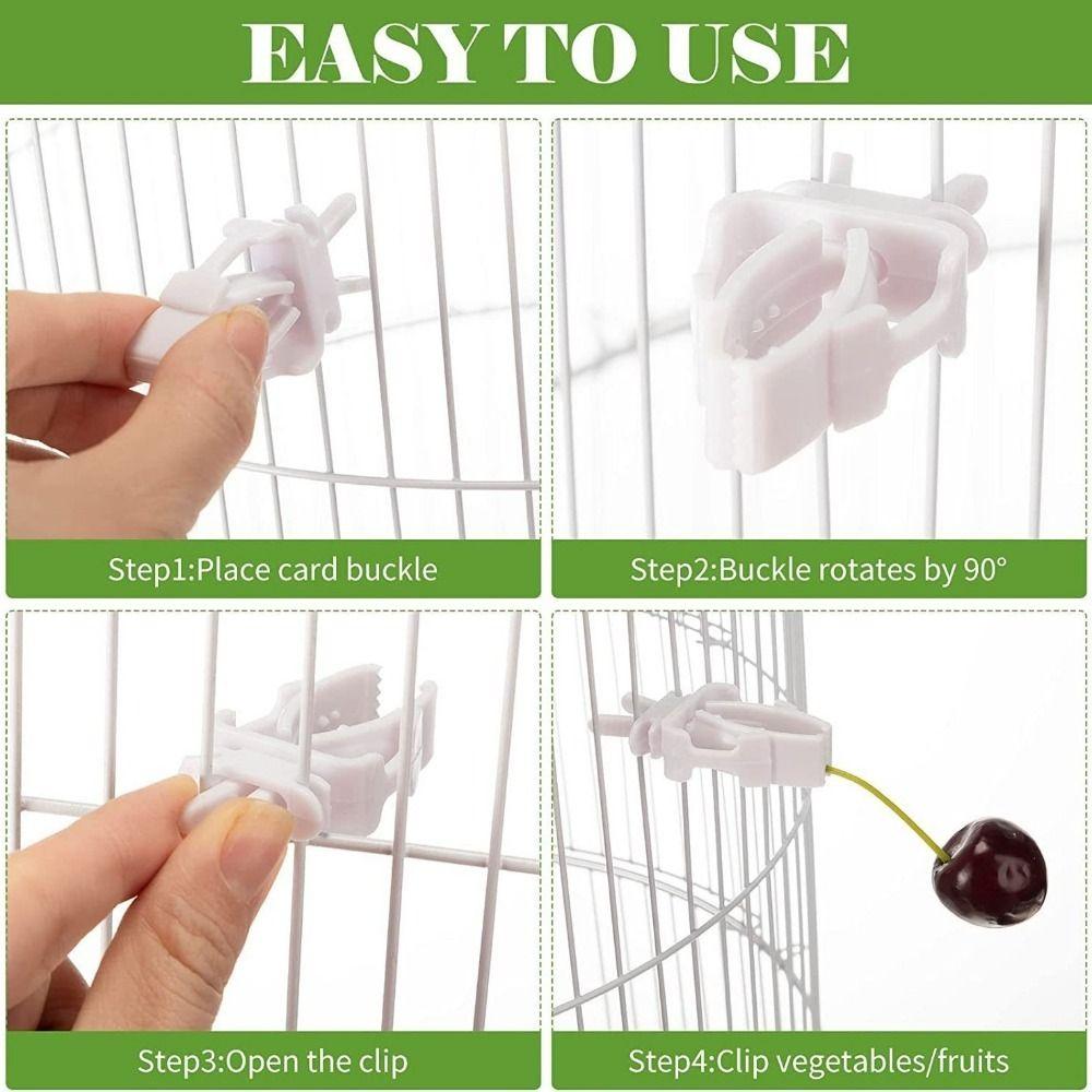 6Pcs Plastic Pet Bird Food Clip Portable Mini Birds Food Holder Practical Parrot Fruit Vegetable Clip Bird Cage Accessories