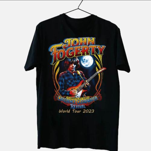 John Fogerty World Tour 2023 Creedence Clearwater Revival T-Shirt Full Size K105 Unisex T-Shirt XXXXL