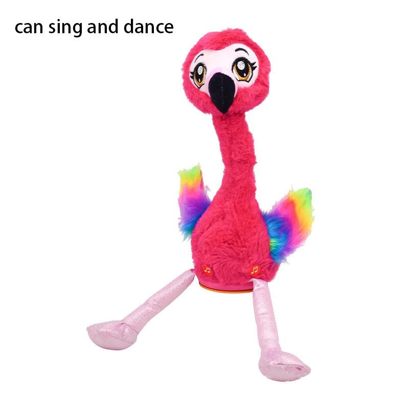 Talking And Singing Flamingo Plush Toy Interactive Birthday Gift
