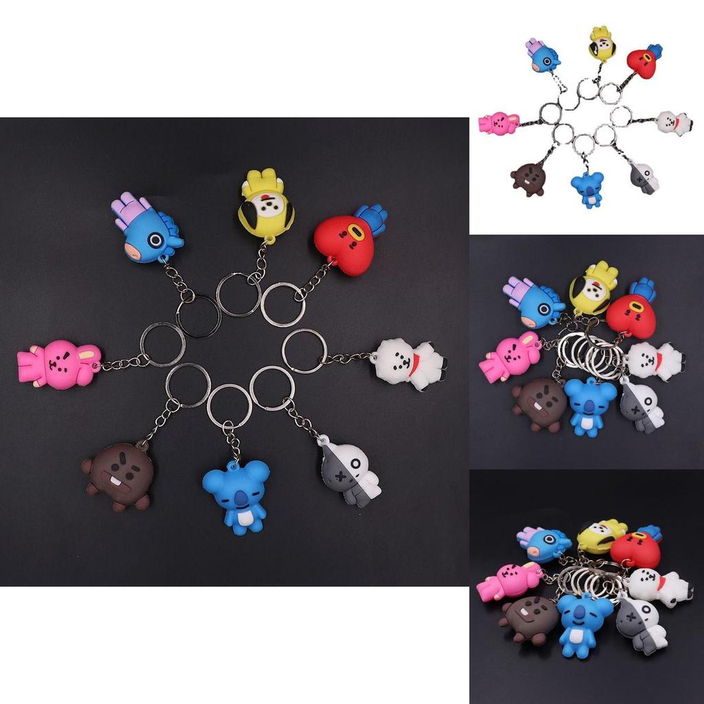 Chaveiro Adorável de Acrílico Bt21 Anime Desenho Kawaii Pingente Presente Design Moderno Material Durável
