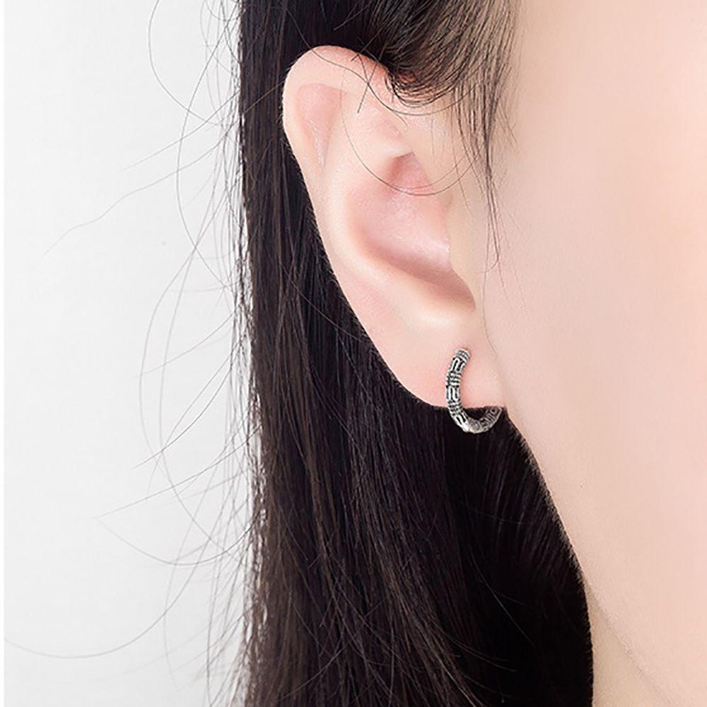 Metal Hip Hop Hemp Rope Women Hoop Earring Korean Style Ear Buckle Pattern Earring Fashion Jewelry