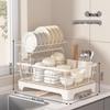 25th Anniversary Double-Layer Bowl & Plate Drying Rack with Draining Tray and Carbon Steel Varnish
