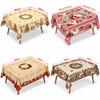 Vintage Christmas Tablecloth Santa Snowman Table Cover Christmas Decorations for Home Xmas Gifts Navidad Noel New Year