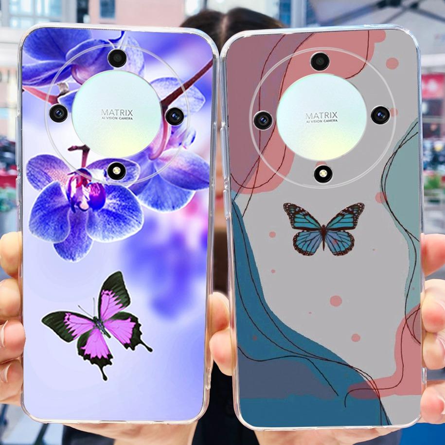 For Honor X9b 5G Case 2023 Fashion Flower Clear Silicone Soft Back Cover For Honor X9a RMO-NX1 Funda HonorX9 X 9 X 9B X 9A Coque