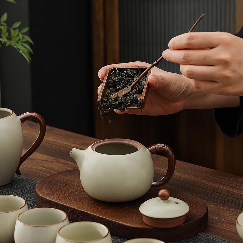 Xiao Ci Xiao Qu Rice Yellow Ru Kiln Kung Fu Tea Set