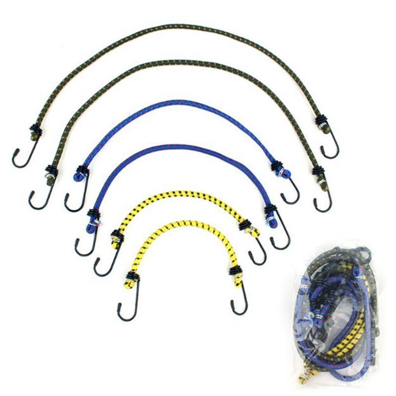 6Pc 30 40 60Cm Bungee-Seil Hohe Elastizität Gummi Gebunden Seil Mit Haken Outdoor