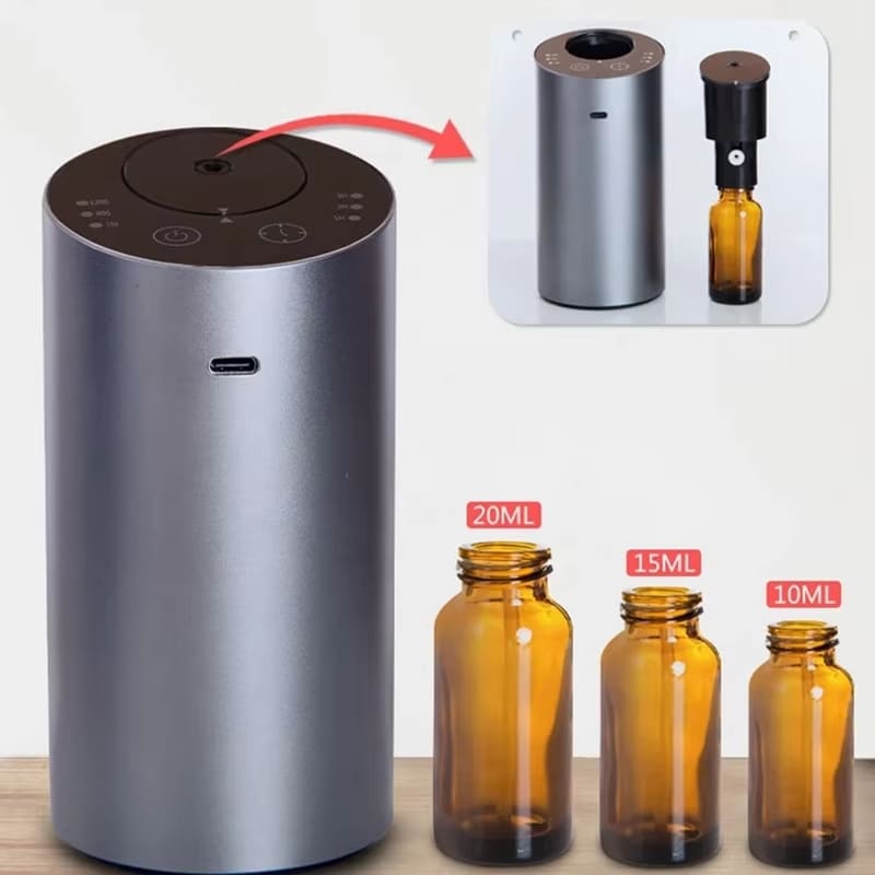 Ny helautomatisk aromaterapimaskin Aluminiumslegering Nano Fin Tåke Vannfri Eterisk Olje Diffuser Intelligent Tidsstyrt Aromaterapimaskin