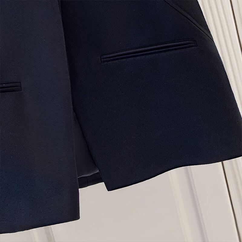 Women's Round Neck One-Button Mid-Length Suit Vest