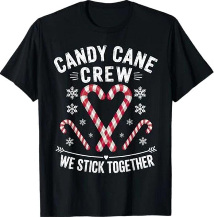 

Christmas Candy Cane Crew We Stick Together T-Shirt L