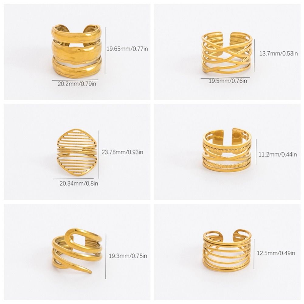 Adjustable Irregular Ring Open Women's Ring Creative Multi Layered Ring Gift