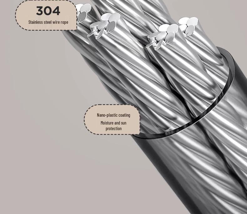 Retractable Invisible Indoor Clothesline - No-Punch Bathroom or Balcony Steel Wire Drying Rack