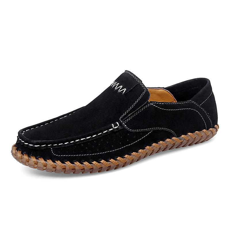 Men's Leather Casual Shoes Handmade Loafers Comfortable Men's Slip On Shoes Flat Moccasins Men's Sneakers