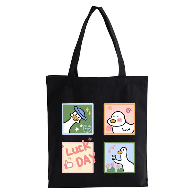 Cartoon avocado Print Canvas Shopping Tote Bag Reusable Women Shopper Bag Fashion Kawaii Female Eco Handbag