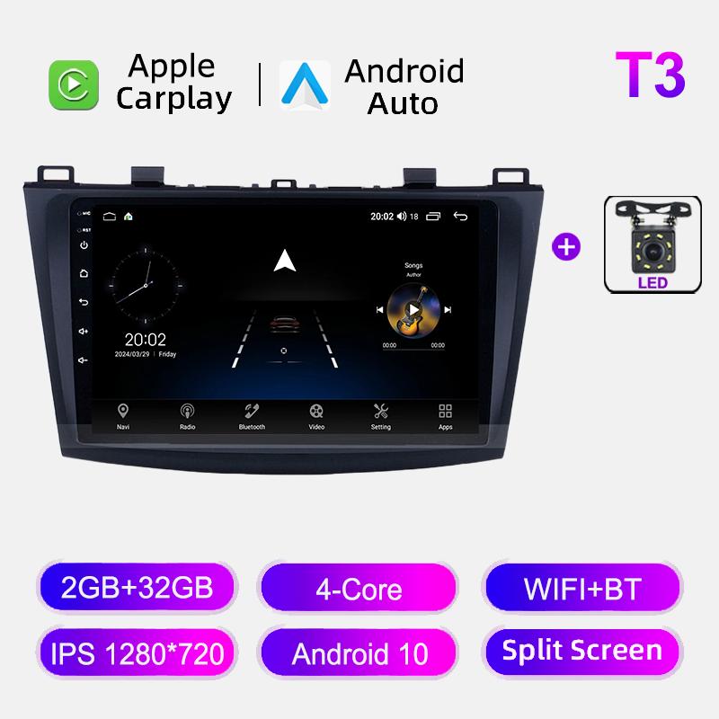 8G 128GB Car Radio For Mazda 3 2010-2013 Android 12.0 Multimedia Video Player Carplay Navigation GPS Autoradio No 2din Stereo
