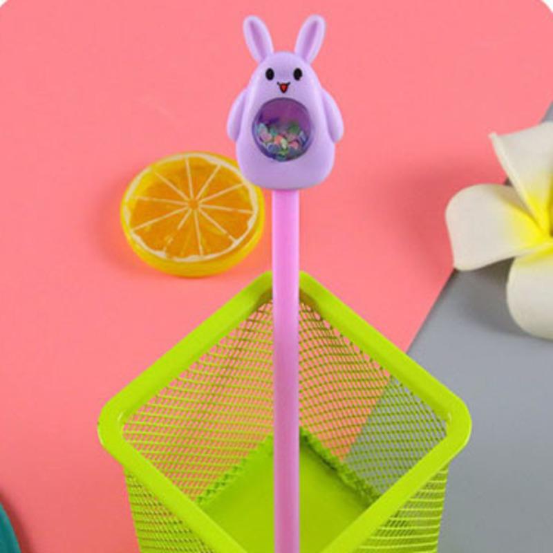 1 шт., канцелярские принадлежности, милая гелевая ручка с блестками Kawaii Rabbit, школьные канцелярские принадлежности, креативная милая, милая ручка