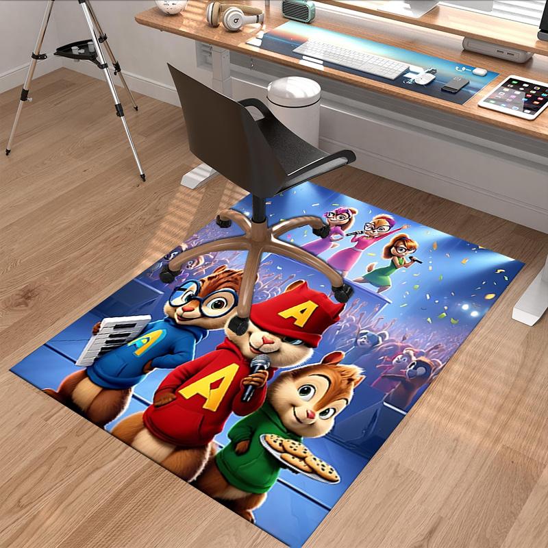 Chipmunks Music Concert Carpet For Playroom Bedroom Living Room Sofa Home Decor Kids Game Area Rug Nonslip Floor Mat