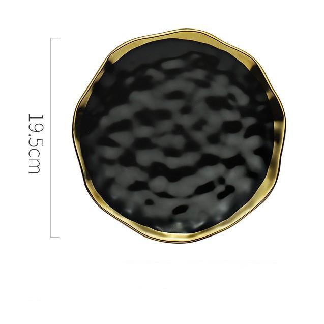 

Творческая личность Golden EdgeКерамическая тарелка для стейка Европейская изысканная выпечка Западная посуда