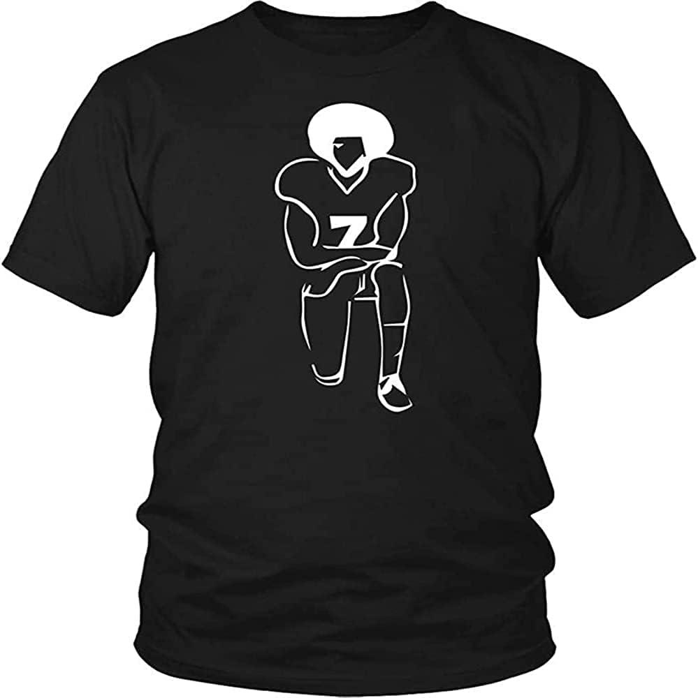 Men s Kaepernick Shirt Colin Kaepernick T Shirts Im with Kap Take a Knee Black 4XL