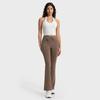 Autumn and winter new waist lapel flared pants velvet yoga pants warm high waist hip lift sports trousers