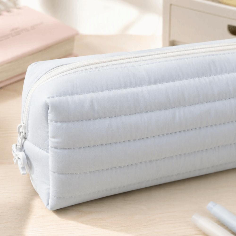 Large-capacity Cream Color Pencil Case Multi-functional School Storage Bag Gift Giving