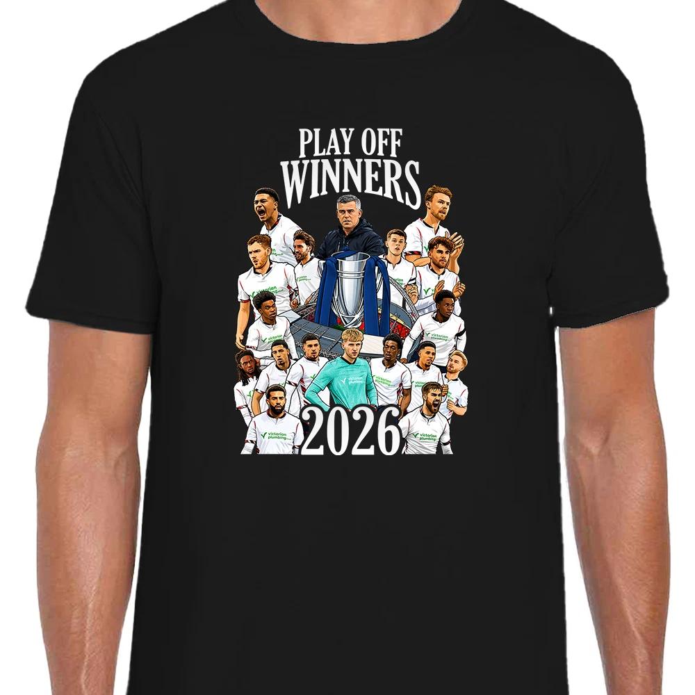 Bolton Wanderers Play Off Winners 2026 Black Adult T-Shirt Tee XXL
