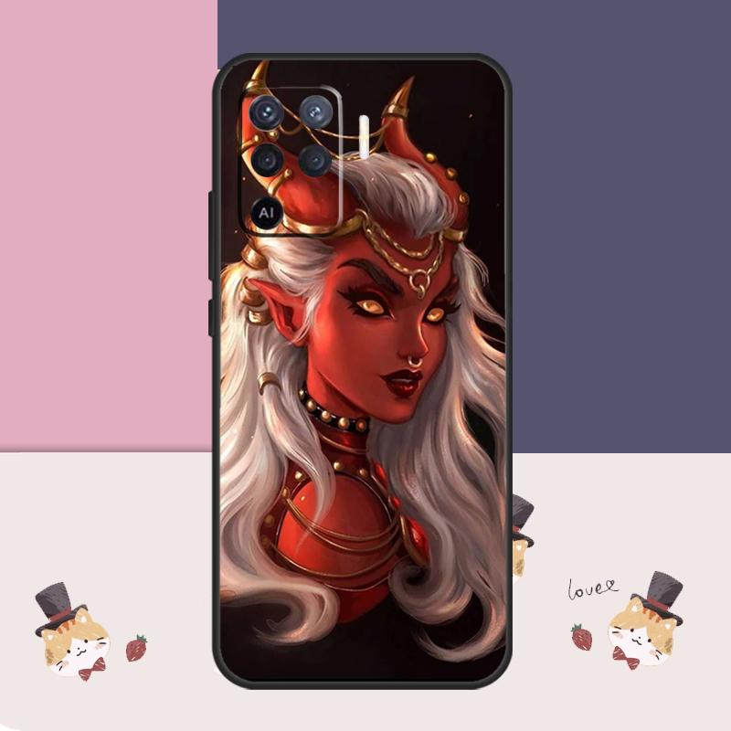 Aesthetic Devil Woman Bad Girl Case For Oppo A94 A74 A54 A18 A38 A58 A78 A98 A80 A60 A40 A96 A76 A16 A15 A17 A57 A77 A5 Pro