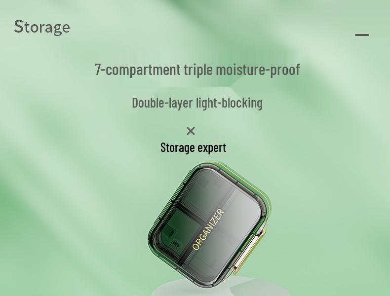 Portable Moisture-Proof Medicine Box: Light-Proof, Multi-Compartment, Weekly Organizer