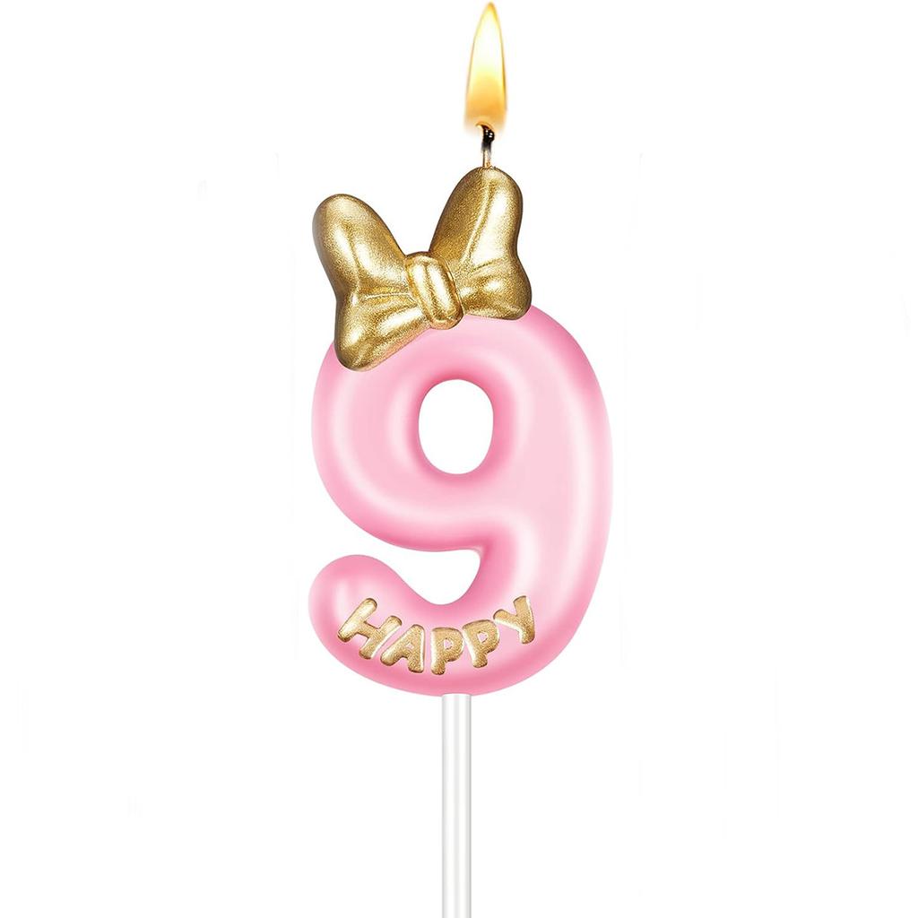 Number1 Pink Birthday Candle Girl Number Birthday Cake Topper Cupcake Candles in Holders forCake Topper Birthday  Decor Supplies