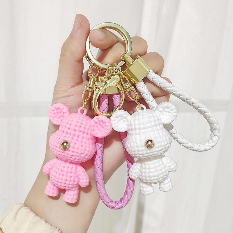 Chaveiro de Urso de Pelúcia Cartoon Criativo Exquisite Boneca Pingente de Bolsa para Carro Presente Fofo