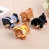 Plush Dachshund Dog Keychain With Tie Design For Girls Bag Decoration And Gift