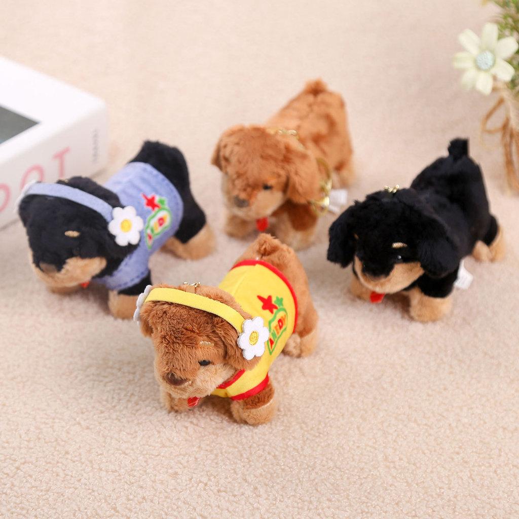 Plush Dachshund Dog Keychain With Tie Design For Girls Bag Decoration And Gift