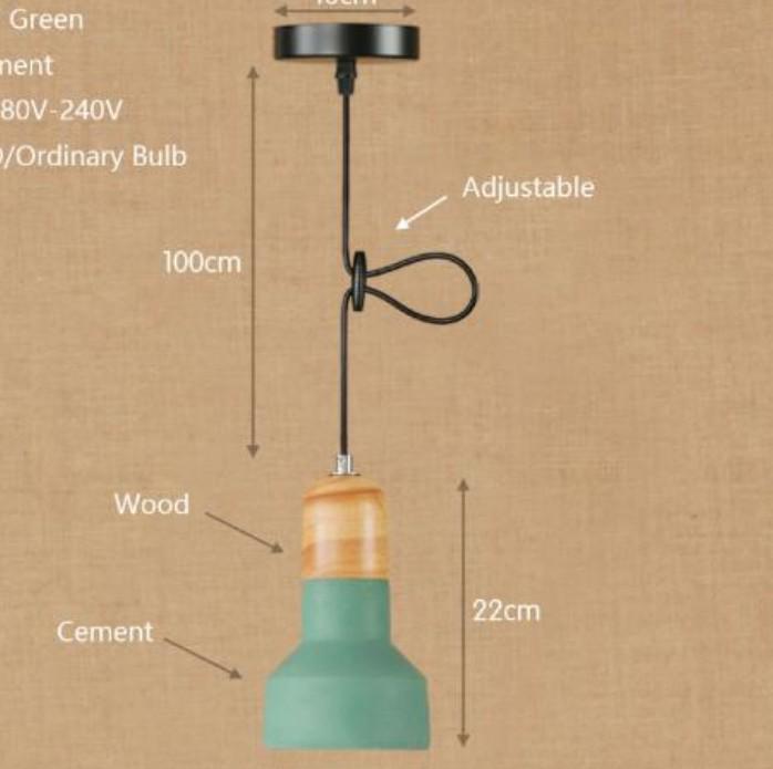 Lustre pequeno moderno industrial de cimento madeira maciça restaurante cozinha café bar