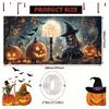 Halloween Garage Banner with Skulls, Cute Cats and Pumpkins - Bright Polyester Material, Outdoor Holiday Exterior Decoration