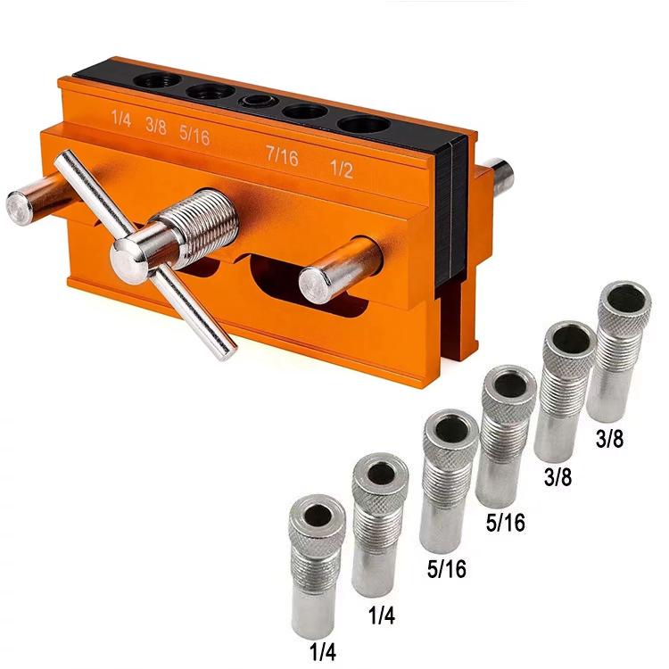 Self-Centering Doweling Jig Kit Vertical Center Puncher Pocket Hole Jig Drill Guide Woodworking Tools