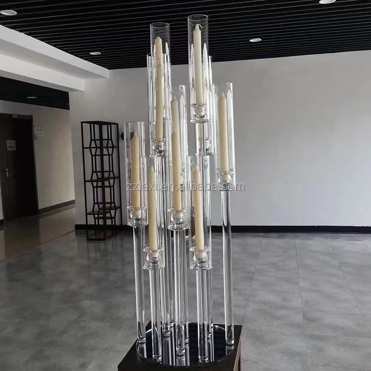 Clear Tall Glass Tea Light Candle Holder Floating Wedding Table Centerpiece Pillar Candles Other Candle Holders Lanterns & Jars (clear,40*75cm)