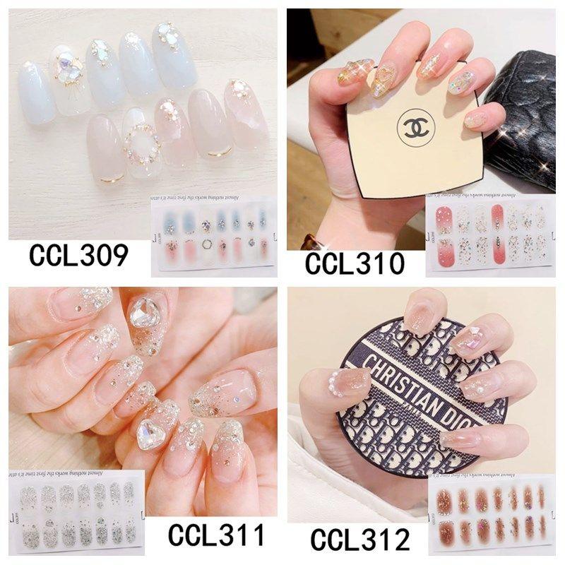 

Fall and Winter Nail Stickers Female Waterproof and Durable Nail Stickers Full Stickers White Nail Stickers Detachable Nail Patch 309-310-311-312
